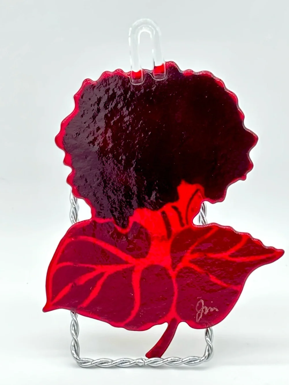 Hand Blown Glass Hydrangea Flower Suncatcher Purple Whimsical Boho Cottagecore
